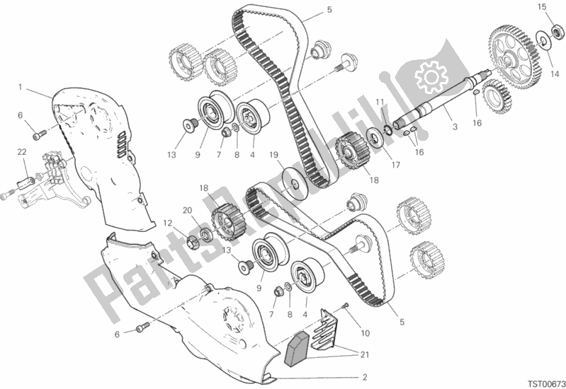 All parts for the Timing System of the Ducati Monster 821 Stealth 2020